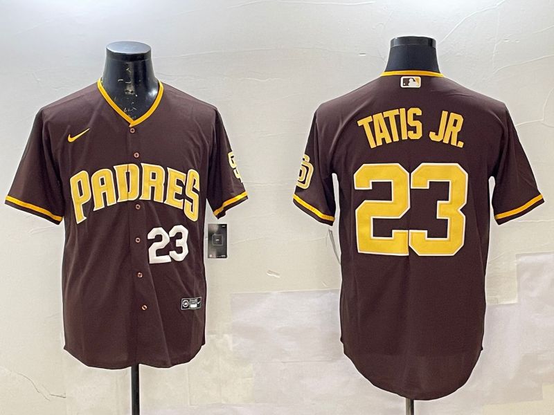 Men San Diego Padres 23 Tatis jr Brown Game 2025 Nike MLB Jersey style 4